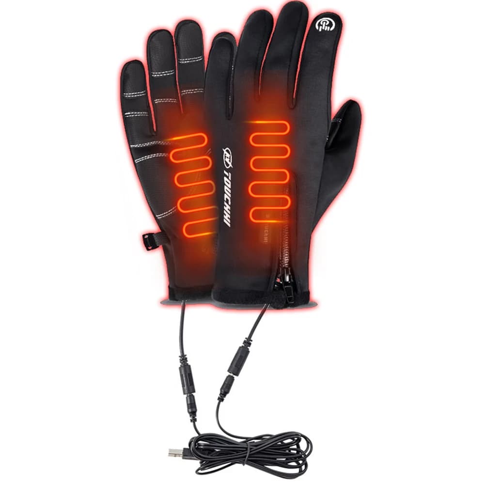 USB Touch Screen Gloves Heated Motorcycle Gloves Winter Ski Gloves for Cycling Racing Guide Hiking Women's Walk