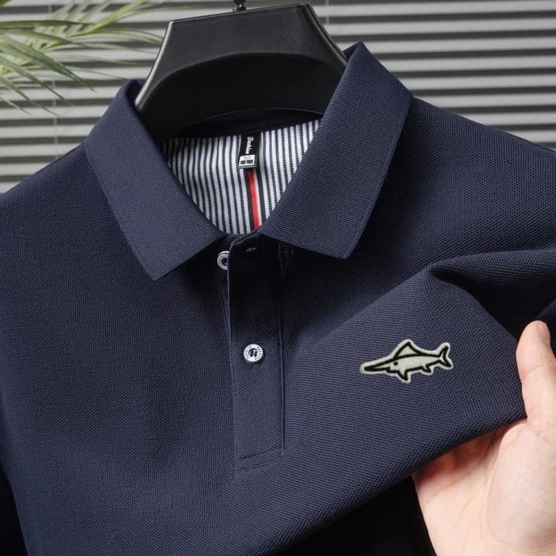 100% pure cotton trendy T-shirt for summer new men's short sleeve simple casual comfortable polo shirt designer brand badge top