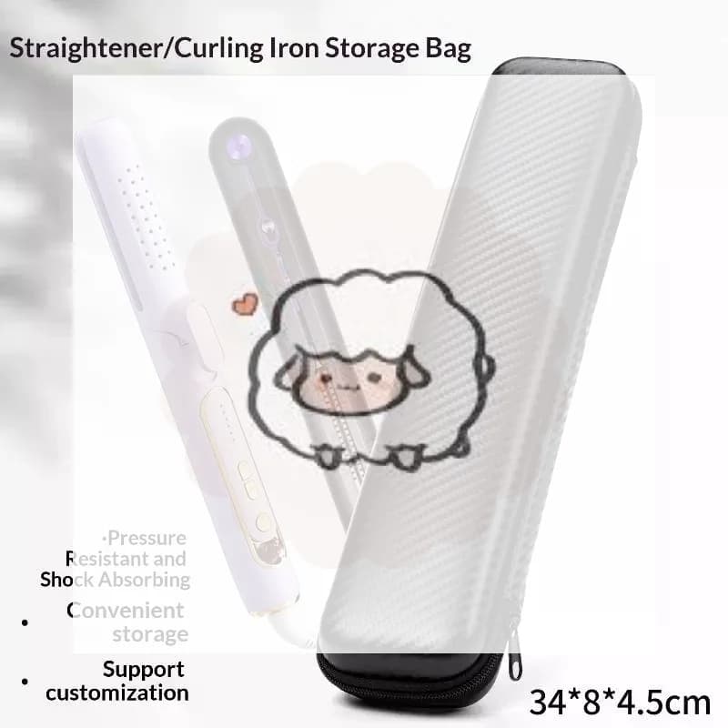 Portable Hair Straightener Curling Iron Protective Storage Bag Dust Proof Shock Resistant Carry Case for Vacation Trip