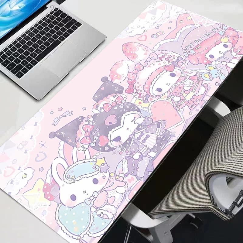 My Melody Kuromi gaming mouse pad, durable, large, XXL, for keyboard and PC, desk mat.