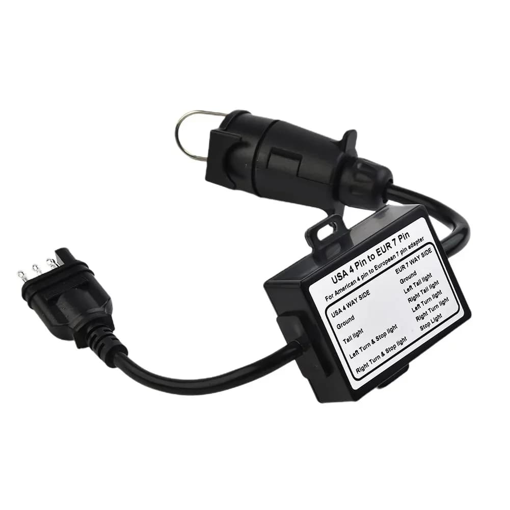 Convertitore di luce per rimorchio da 4 pin a 7 pin US da 4 pin a UE Spina rotonda da 7 pin Separazione Adattatore connettore luce freno Accessorio per rimorchio