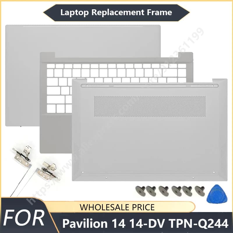 NUOVO Per HP Pavilion 14 14-DV 14-EC 14T-DV TPN-Q244 LCD Del Computer Portatile Della Copertura Posteriore Anteriore Palmrest Custodia Inferiore Cornici Del Computer Portatile Cerniere