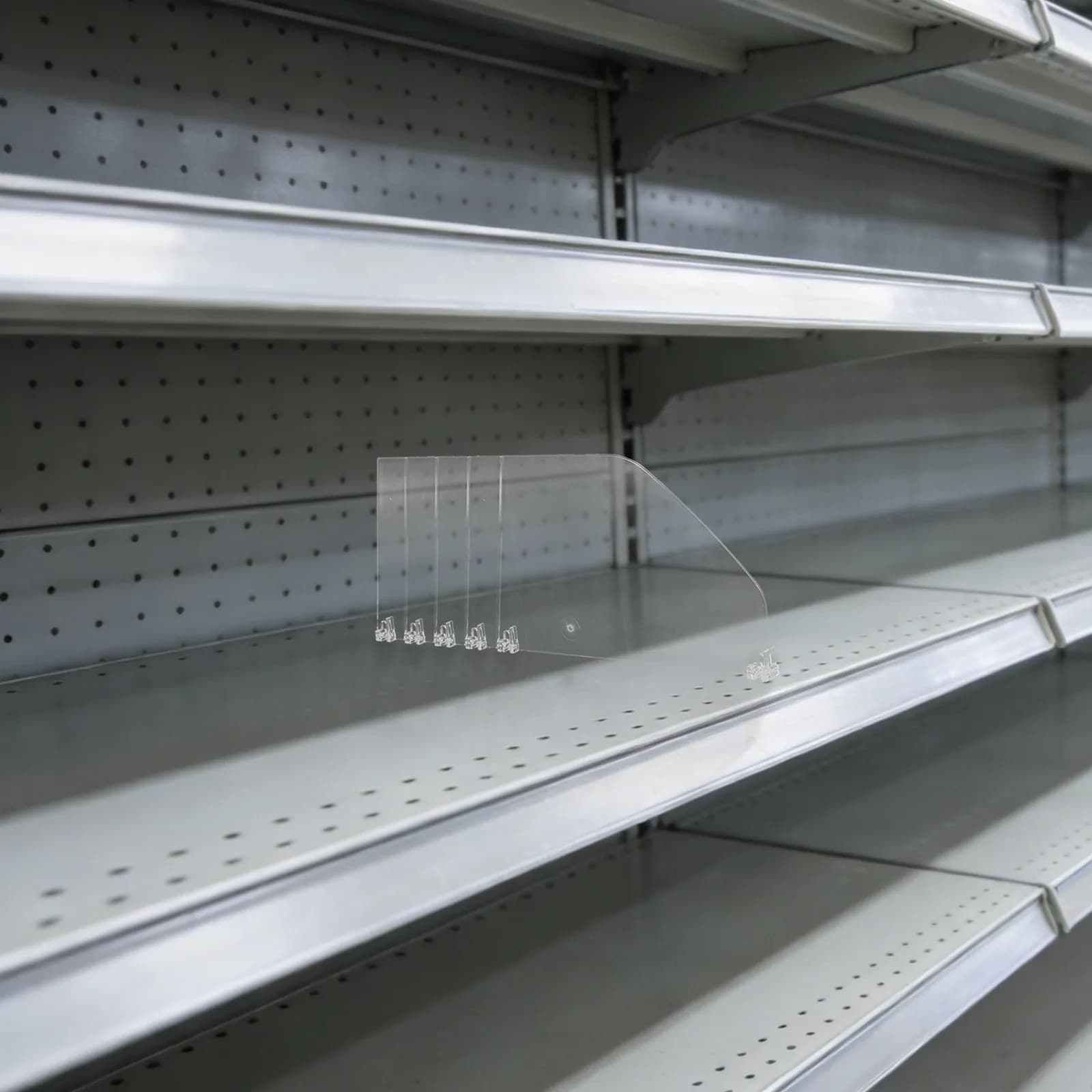 4Pcs Clear Supermarket Shelf Divider Removable Transparent Plastic Beverage Organizer 11.2x4.7 Snack Pantry Closet