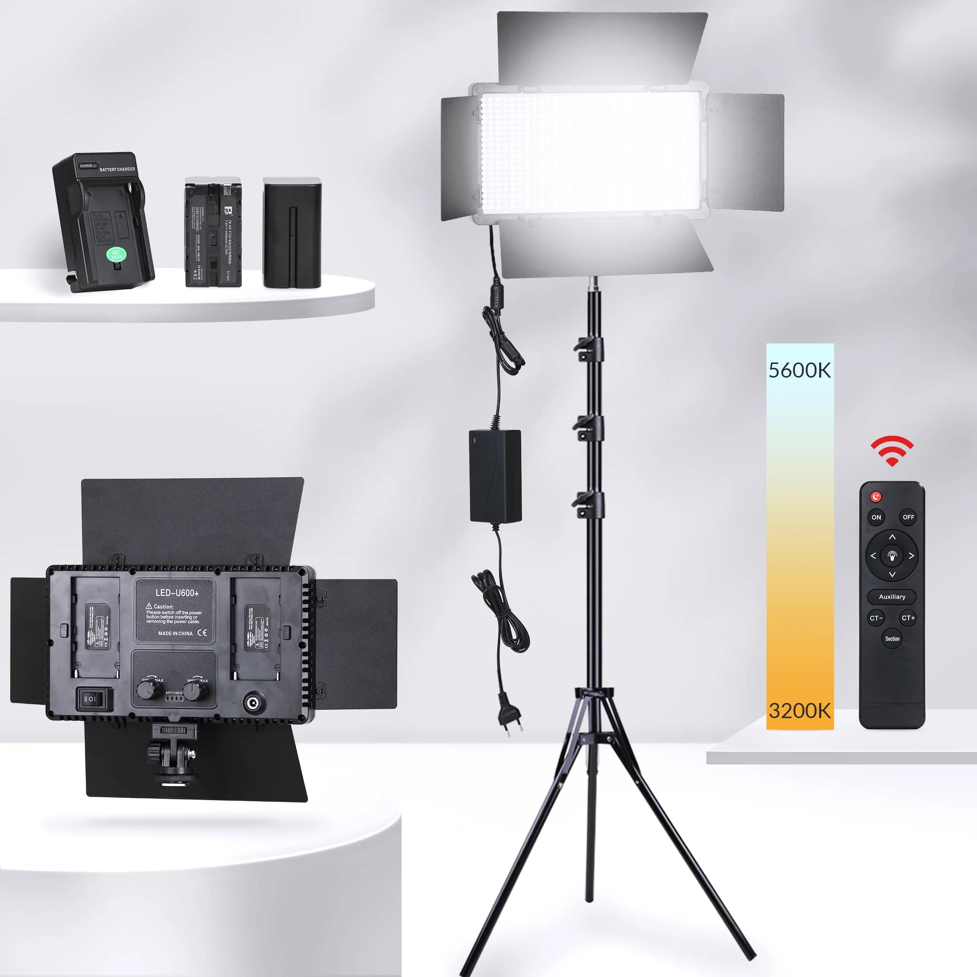 40W Led Video Light Panel 3300K-5600K EU Plug Photography Studio Lighting per riprese Video fotografiche Youtube Camera Fill Lamp