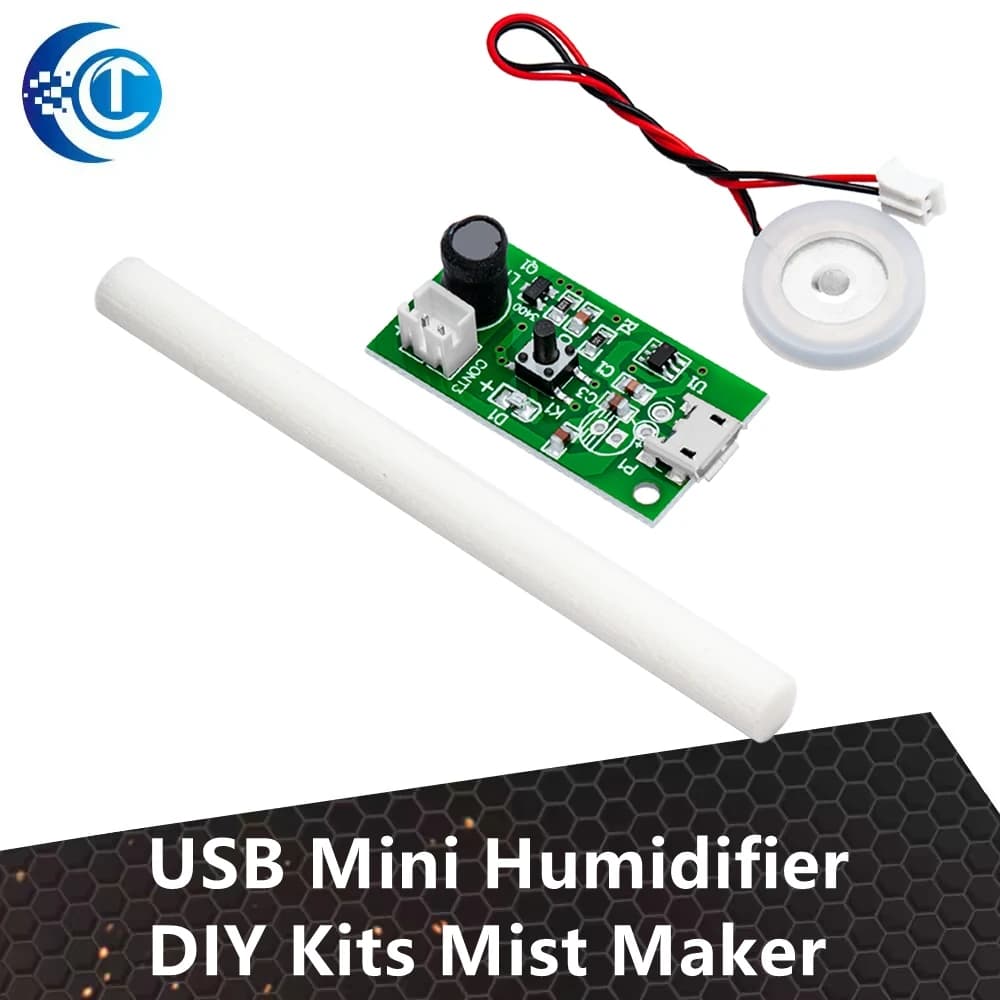 Mini umidificatore USB Kit fai da te-Mist Maker, circuito driver, foglio atomizzatore per pellicola di atomizzazione Fogger Mini USB oscillante Mi