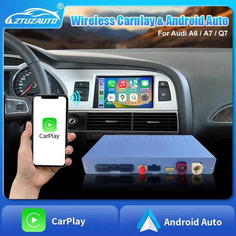 Interfaccia Wireless CarPlay Android Auto per Audi A6 A7 2009-2011, con Funzioni Mirror Link AirPlay Navigazione CarPlay e Telecamera