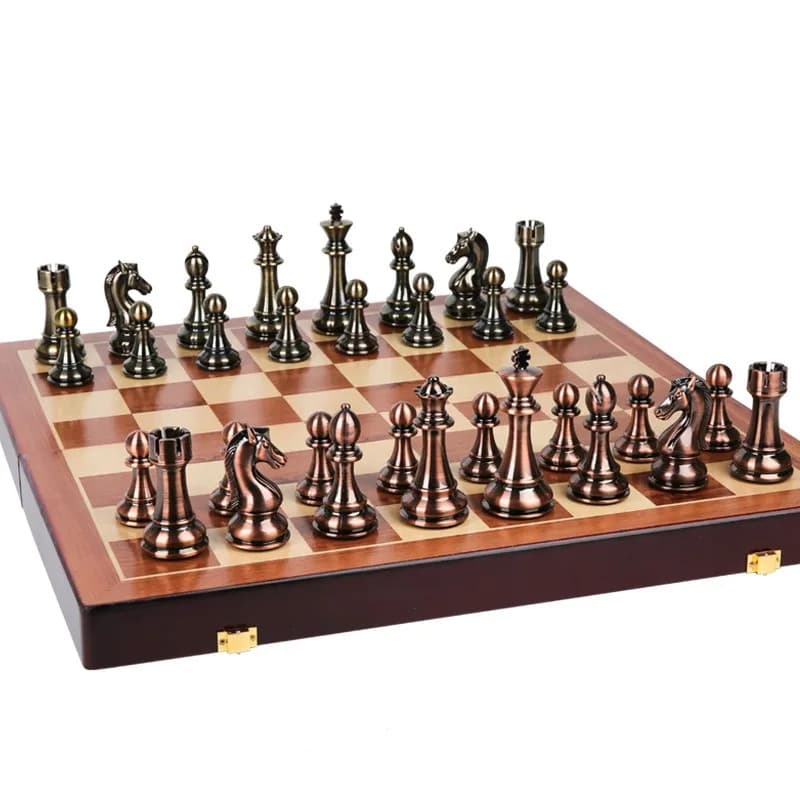 Prezzo di fabbrica 52CM Grandi giochi di scacchi Set 11CM King Metal Bright Pieces Set Giochi da tavolo professionali in legno di fascia alta