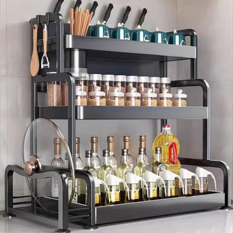 Household Goods Household Cutting Board Seasoning Storage Rack Multi-layer Knife Holder Chopstick Cage Kitchen Countertop Rack