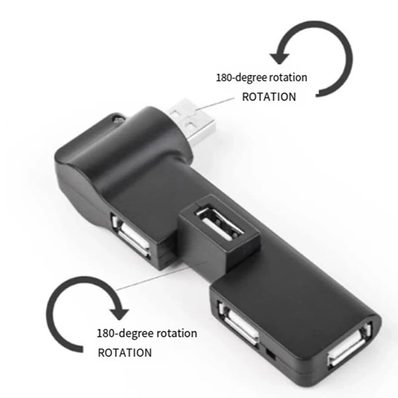 Mini Hub USB 2.0 a 4 Porte 90 ° /180 ° Giradischi Rotante a 360 Gradi in Offerta Speciale Disponibile