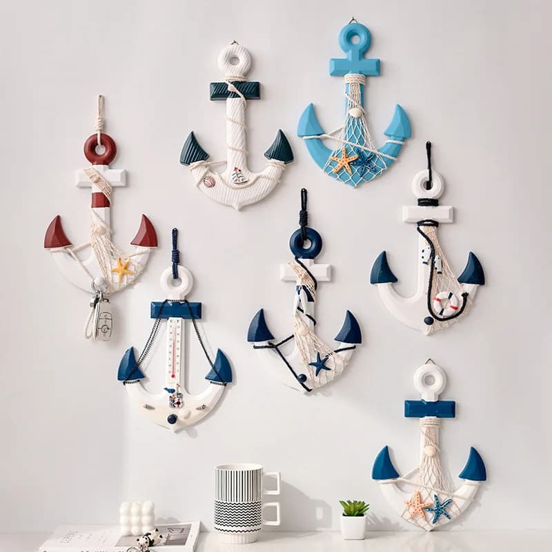 33 cm Stile mediterraneo Ancoraggio marino Ancoraggio in ferro Termometro Decorazione Gancio Opera d'arte Ciondolo Decorazione Densità Bordo Widget