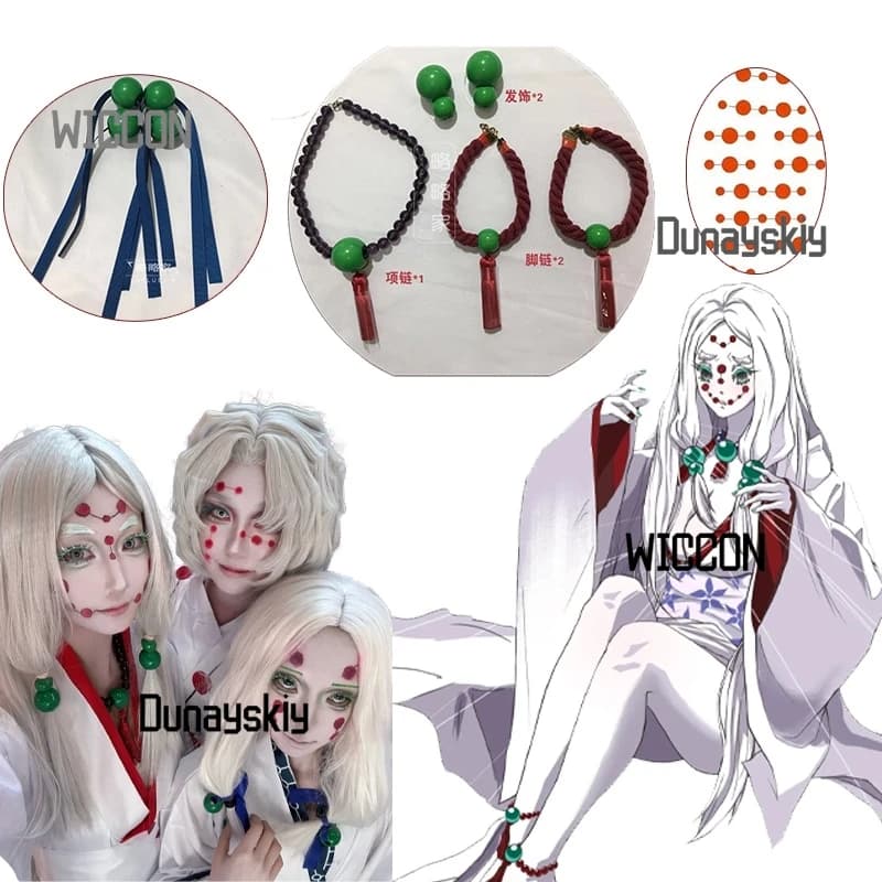 Rui Demone Madre Sorella Puntelli per capelli Adesivi Cosplay Kawaii Fresco Verde Rosso Palcoscenico Festa gotica scura Halloween giapponese