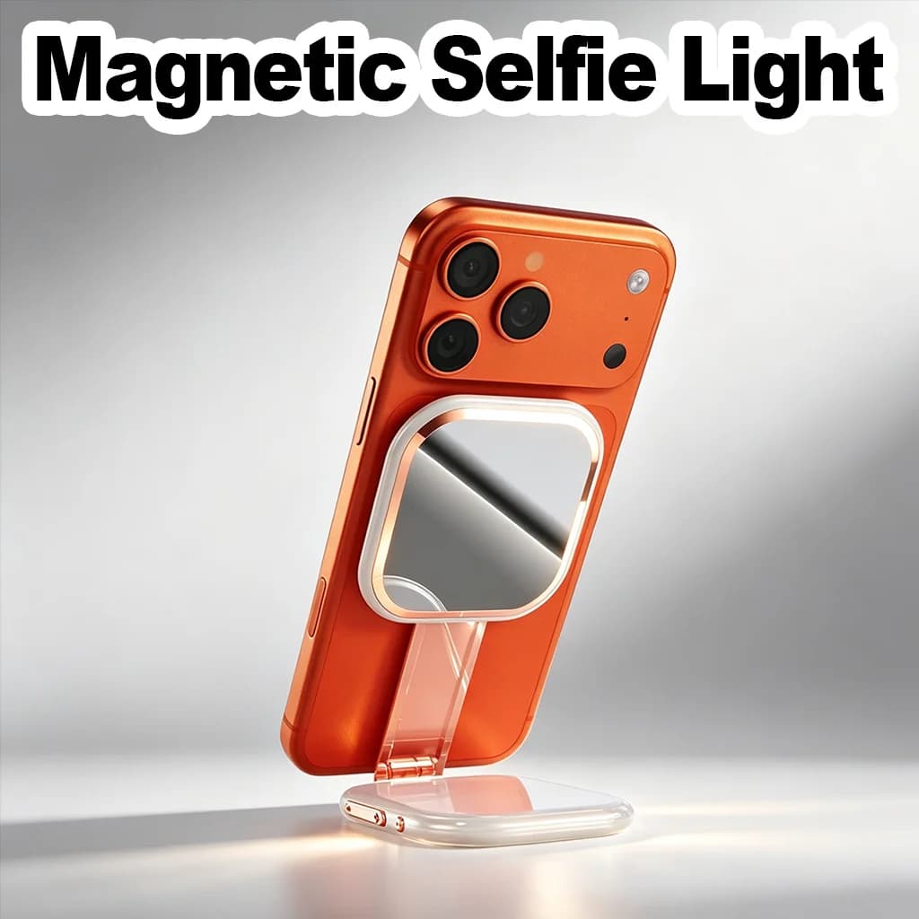 Magnetic Selfie Light With Mirror & Stand Selfie Ring Light Fill Light Photography Portable Light For Laptop Phone Stand Video