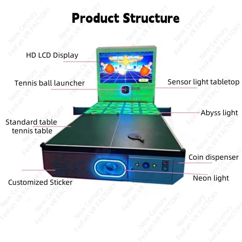 Vendita calda movimento interattivo ping pong simulatore sportivo videogioco palla da ping pong gioco allenamento sparring simulazione divertimento