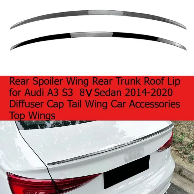 Spoiler Posteriore per Audi A3 S3 8v Berlina 2014-2020, Diffusore per Bagagliaio, Accessori Auto
