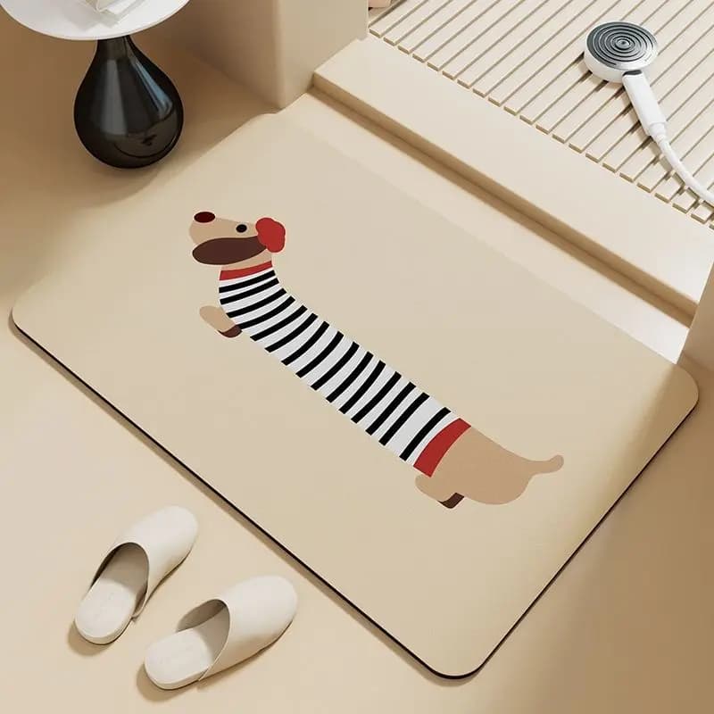 Tappetino assorbente per cuccioli bassotto, fango diatomee, porta del bagno, poggiapiedi, WC antiscivolo, porta del WC, simpatico poggiapiedi