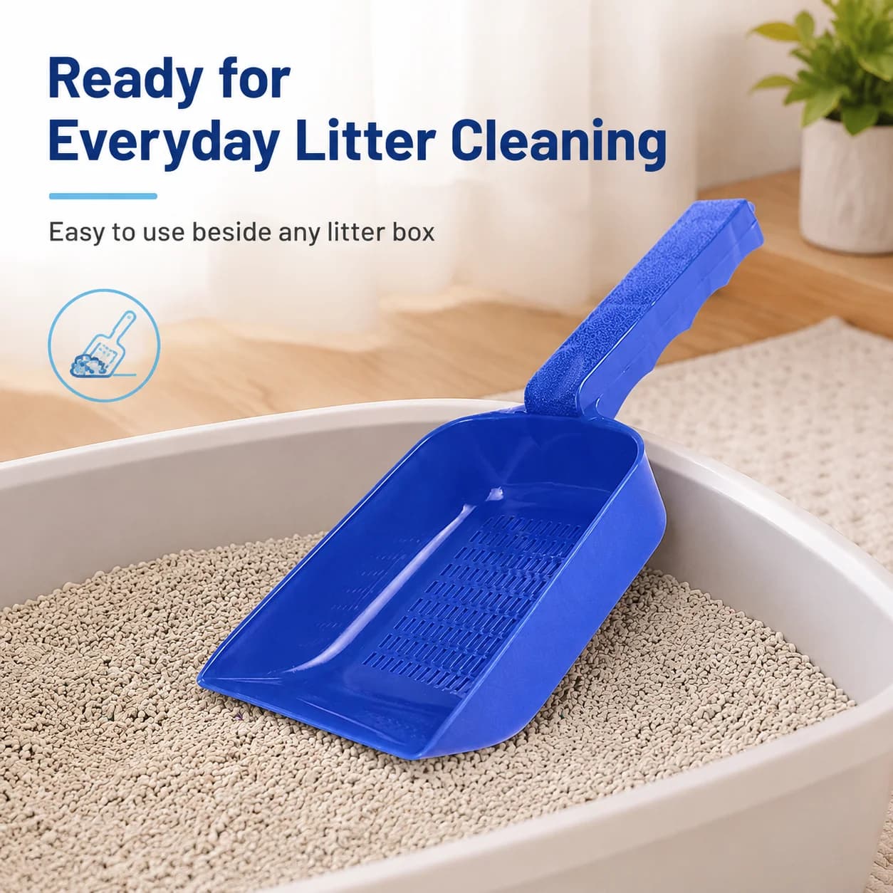 Cat Litter Scoop Plastic Litter Box Shovel with Fast Sifting Design for Daily Cat Litter Cleaning