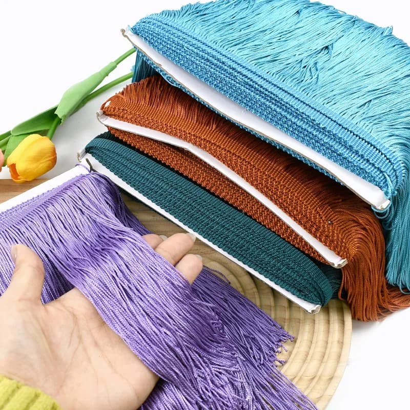 2/5/10M 20cm Frange a nappa per abiti latino-americani, Bordo in pizzo per borse e gonne, Nastro decorativo per tende, Accessori per cucito e fai da te