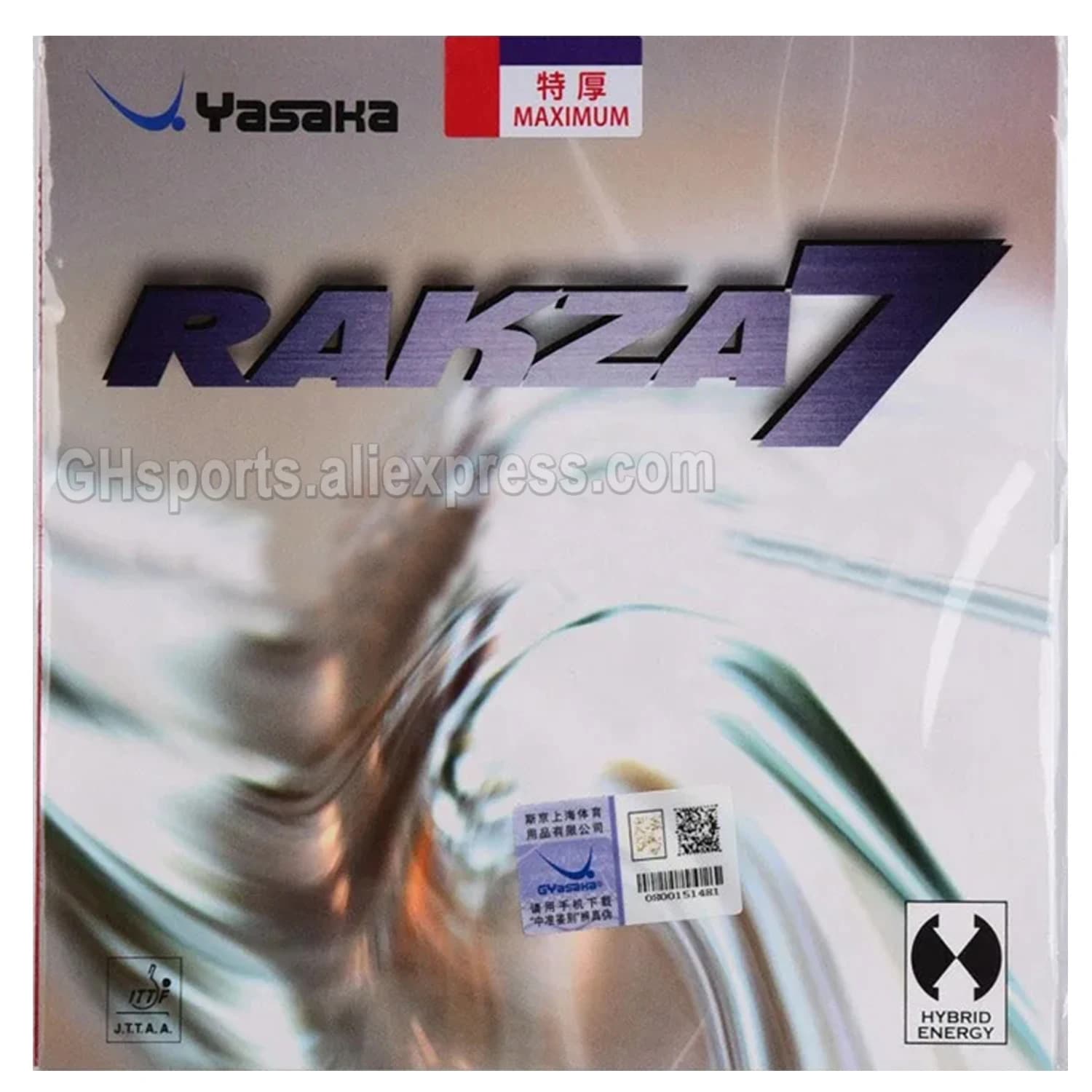 Gomma per Ping Pong Yasaka RAKZA 7 SOFT e RAKZA 7 Pimples In, Spugna per Tennis da Tavolo RAKZA7 SOFT Pips-In