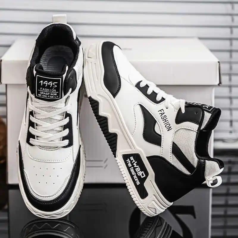 Scarpe Sportive in Pelle con Punta Rotonda, Mocassini di Marca per Uomo, Sneakers Sportive 44, Marca Raning Luxe Sneachers Donna