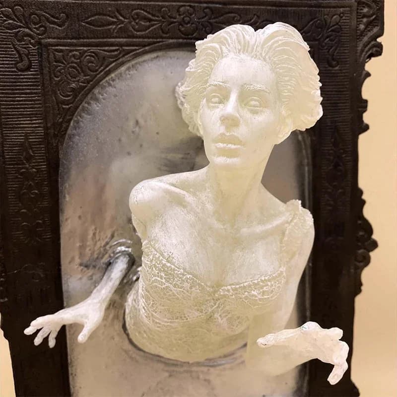 New Halloween Ghost Mirror Wall Resin Figure Terror Devil's Hand Home Wall Decoration Interior Accessories Creative Photo Frame