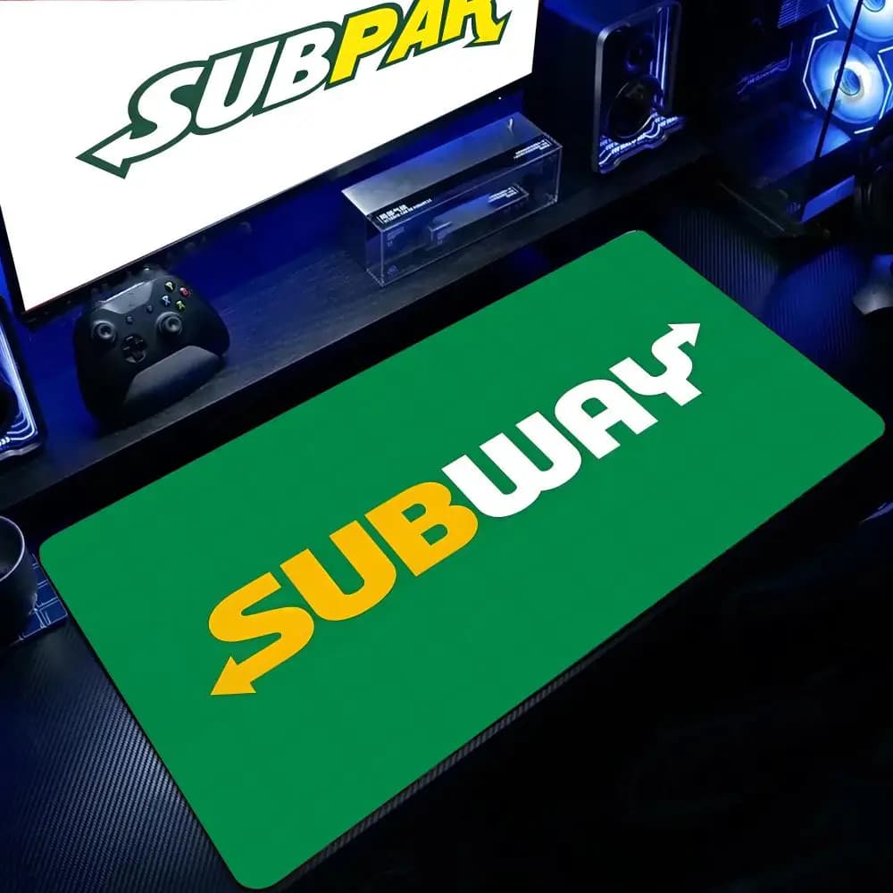 Tappetino per mouse Subways, tappetino per mouse da gioco di grandi dimensioni, tappetino per tastiera e scrivania per computer con bordi rinforzati