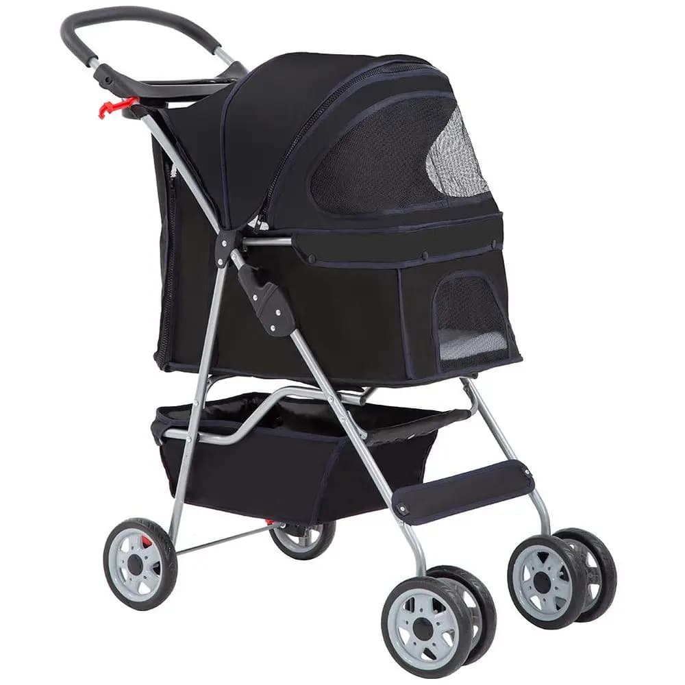 Passeggino Portatile per Cani e Gatti - Trasportino da Viaggio Nero