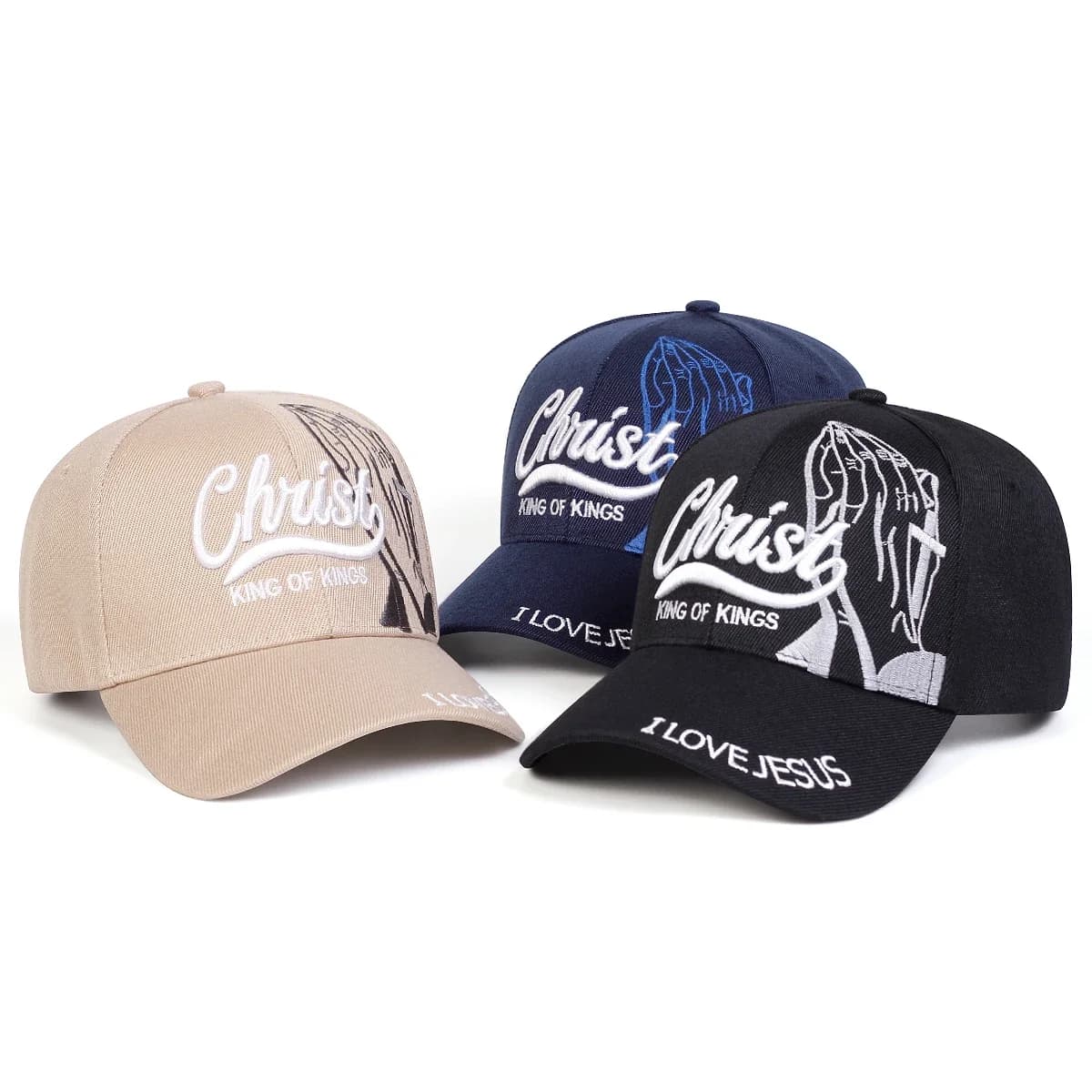 Cappellini da baseball unisex con ricamo CHRIST KING OF KINGS, cappelli casual regolabili per primavera e autunno, cappello protettivo per il sole, cappello sportivo