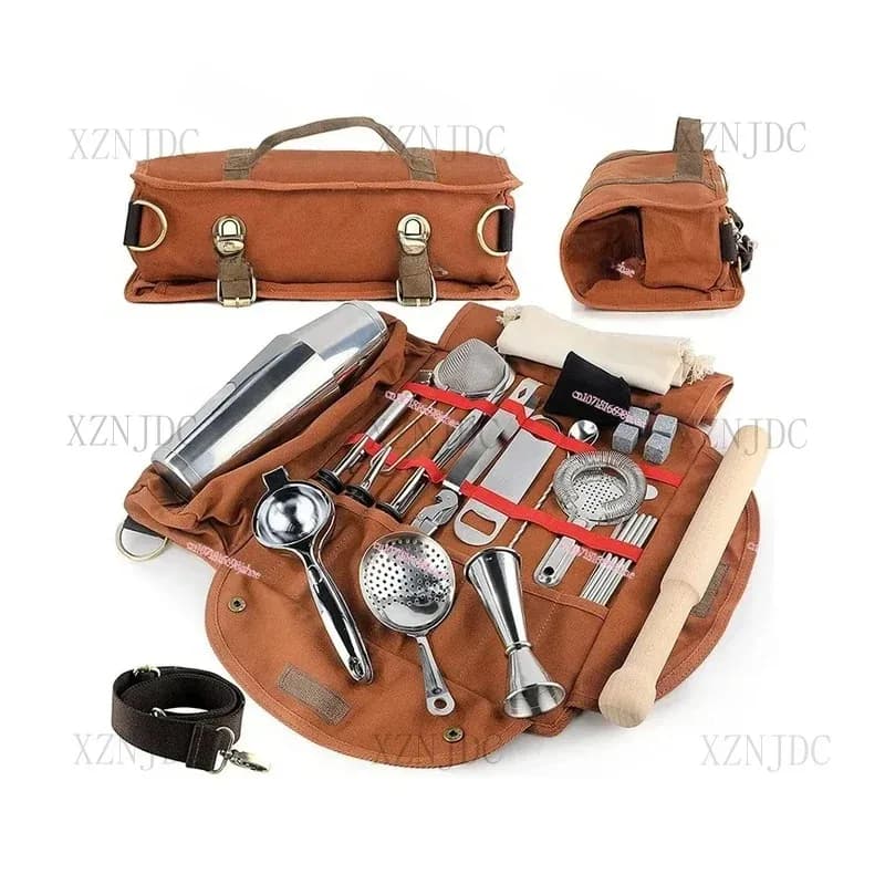 Kit da barista Set da vino da bar Borsa da cocktail portatile in tela per cocktail