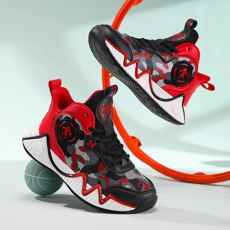 Scarpe da basket per bambini Scarpe da ginnastica con supporto alla caviglia Stivali tattici Scarpe sportive traspiranti per ragazzi e ragazze Scarpe da ginnastica ammortizzanti