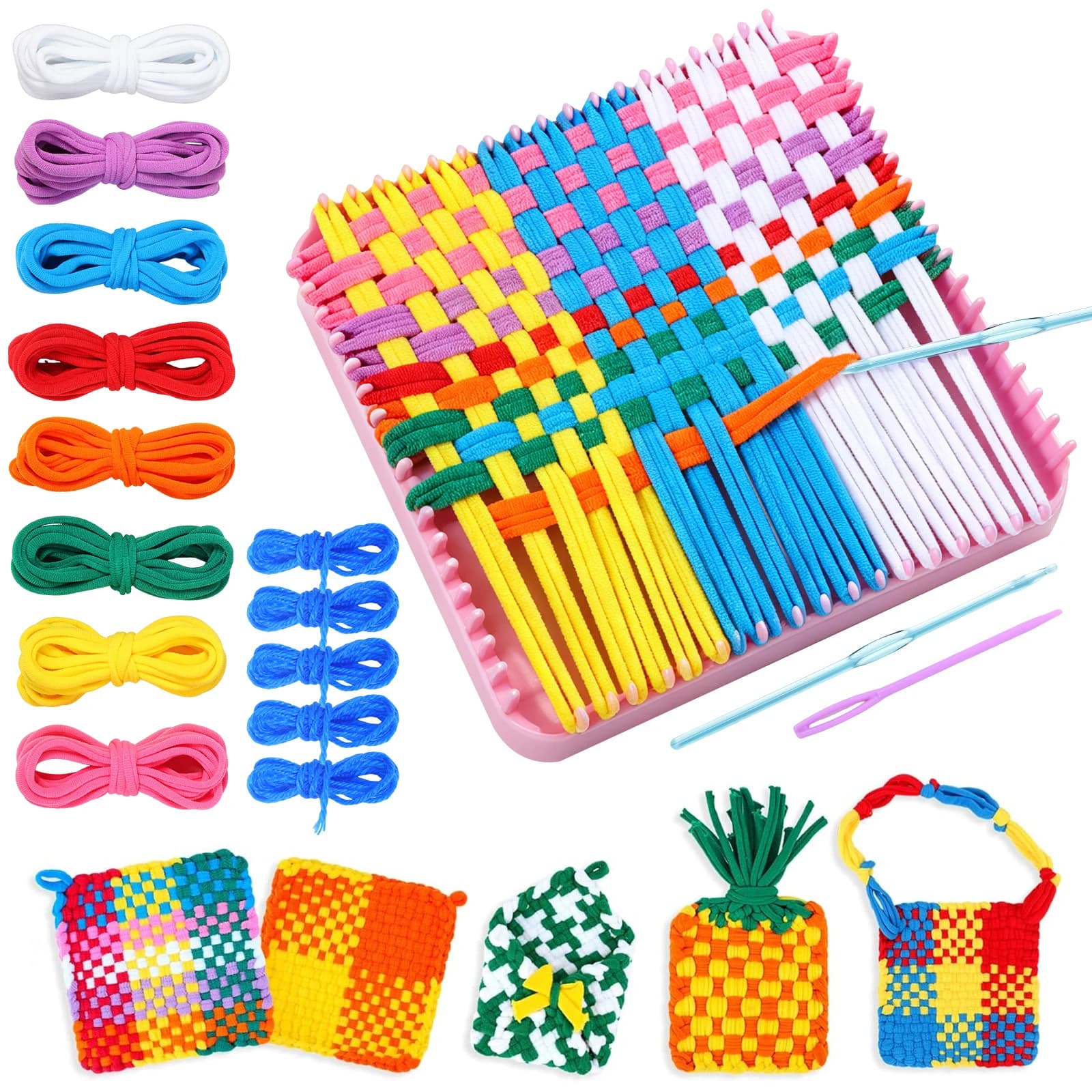 Weaving Loom Knitting Loom Set Rope Hook Needle Crafts Accessories Crochet Multicolored DIY Arts Crafts String Maker Tool Gift