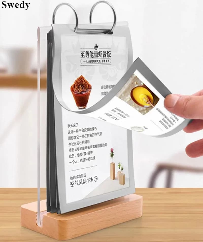 2 Pieces Menu Door A4 210x297mm with Wheelchair, Price Door, Photo Frame, Acrylic Display for Posters and Images