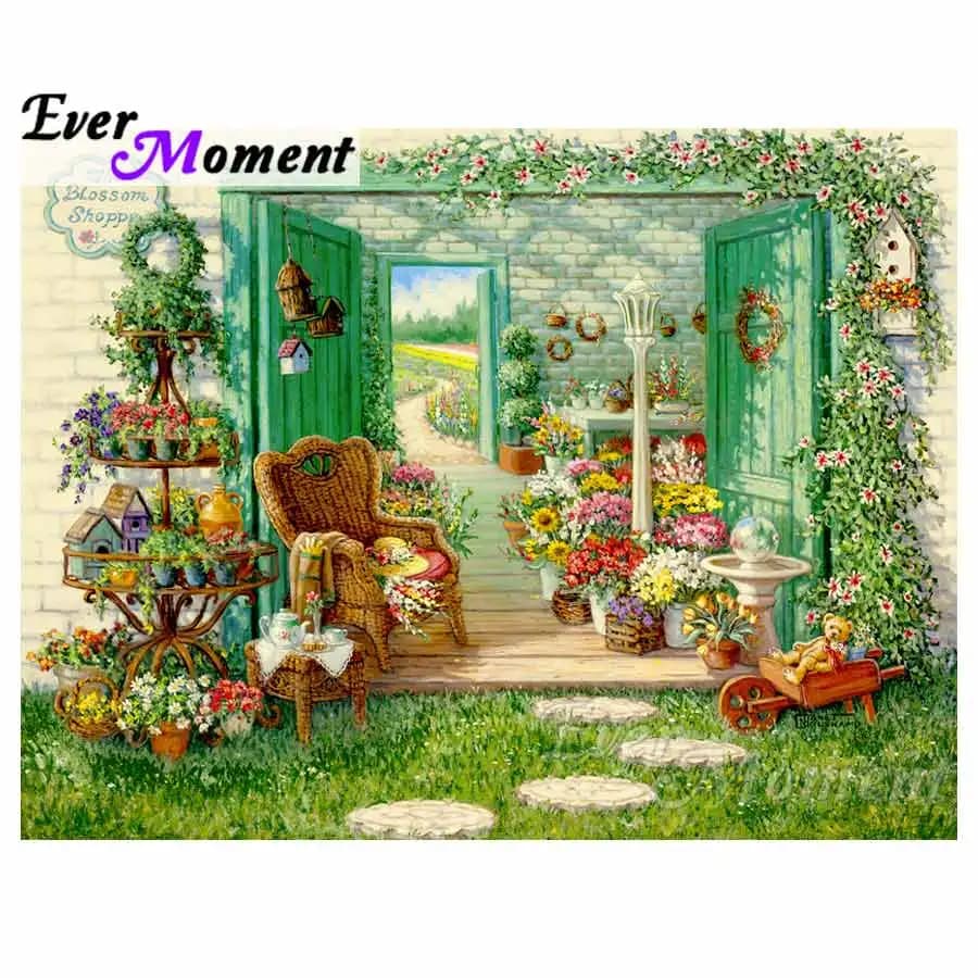 Ever Moment Fai da te diamante ricamo fiori e giardino diamante mosaico punte quadrate complete decorazione della casa opere d'arte ASF1102