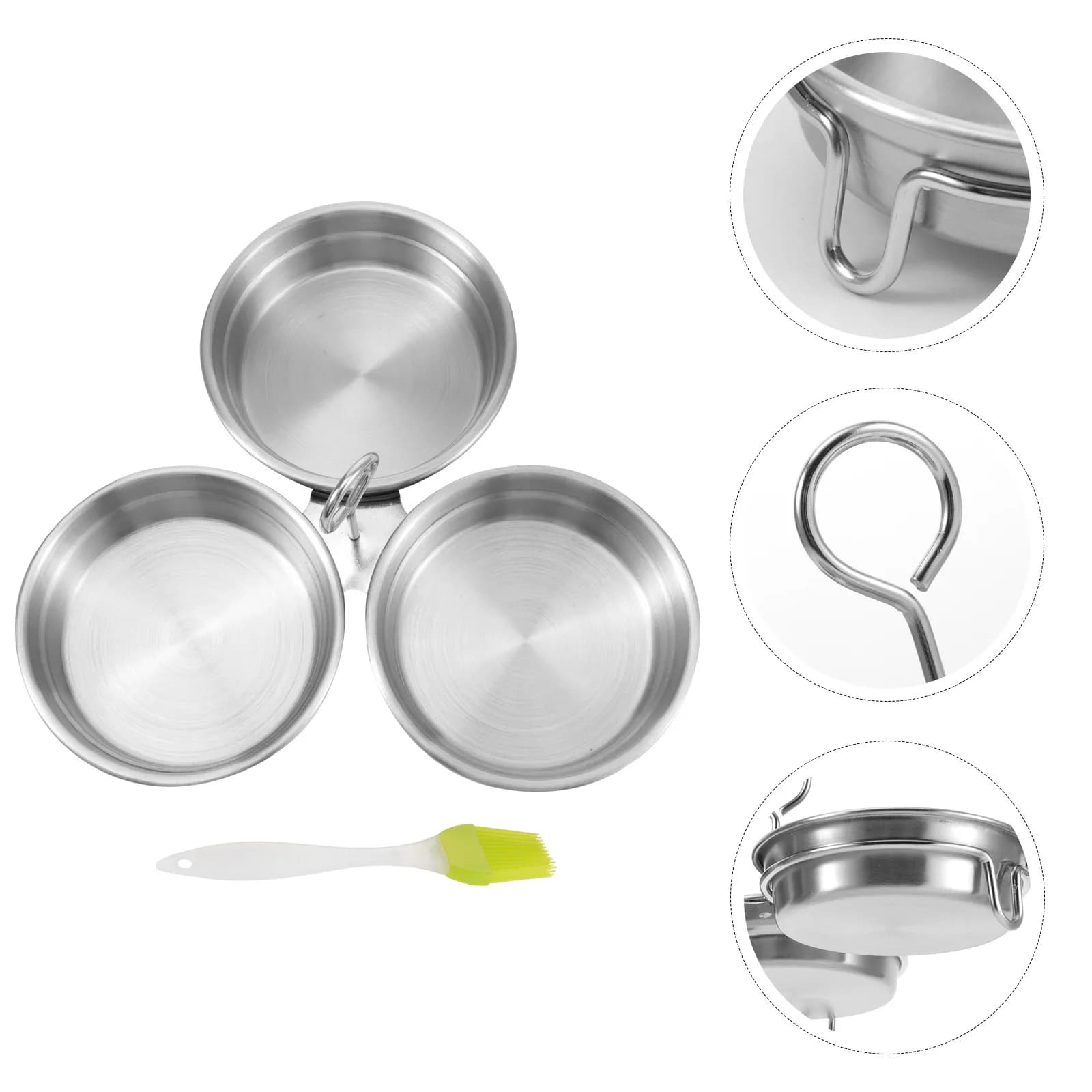 1 set di stampi per crostata all'uovo in acciaio inossidabile, stampi per pancake, per cucinare, preparare colazioni, snack, gelatine congelate