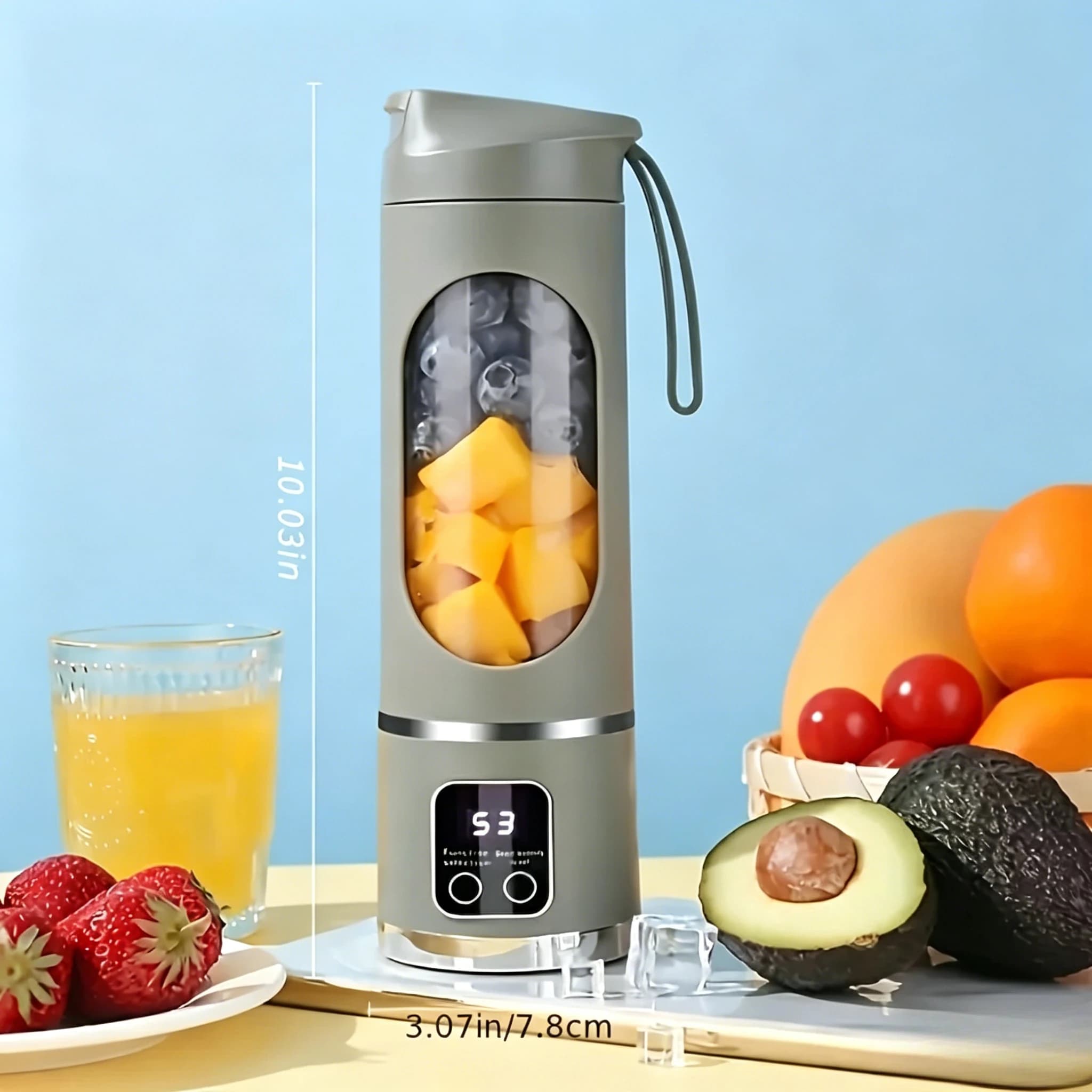 Frullatore Portatile Ricaricabile USB, Mini Mixer Elettrico per Frutta e Verdura, Preparatore di Frullati e Smoothie, Facile da Pulire