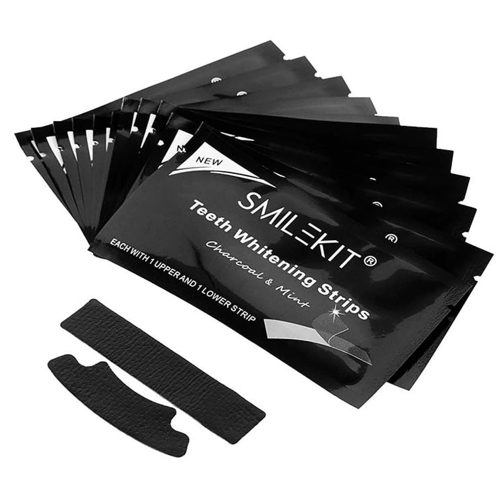 7 pairs of bamboo charcoal whitening teeth strips for cleaning scented teeth to mint teeth whitening oral hygiene for adult white enameled white tool