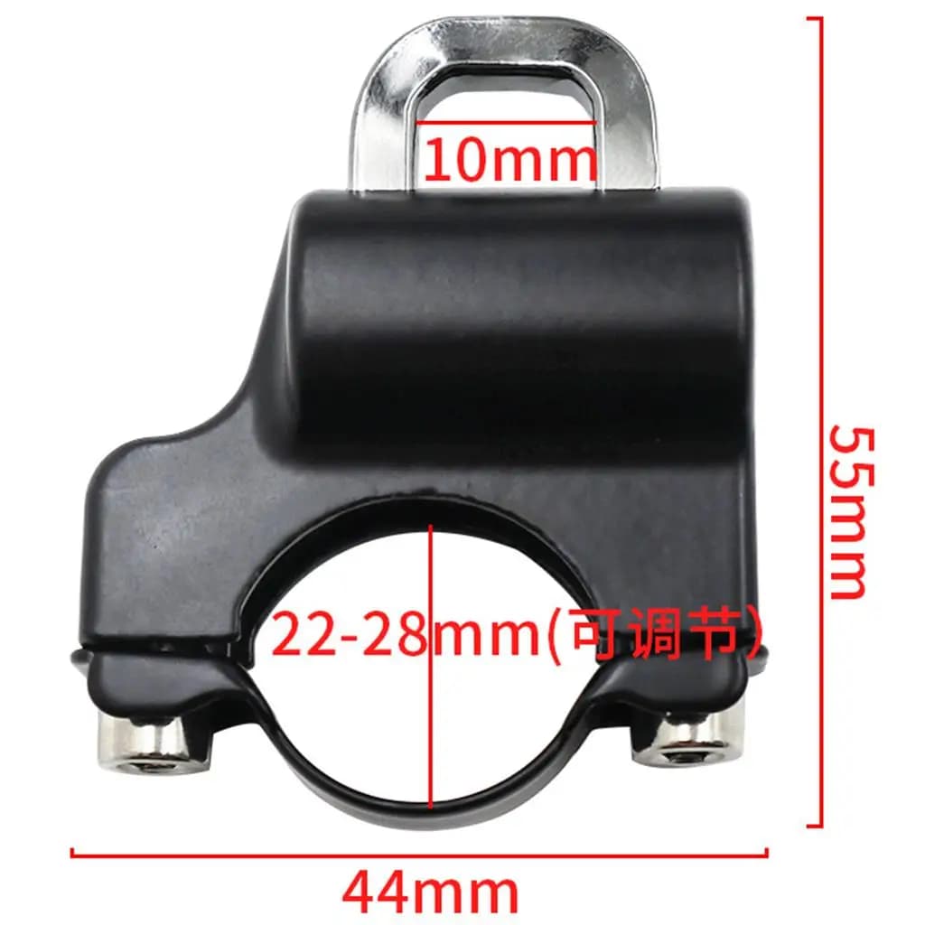 Motorcycle Helmet Lock Kit Universal 22 28mm Aluminum Alloy Anti-theft Padlock with Hook for Handlebar Security