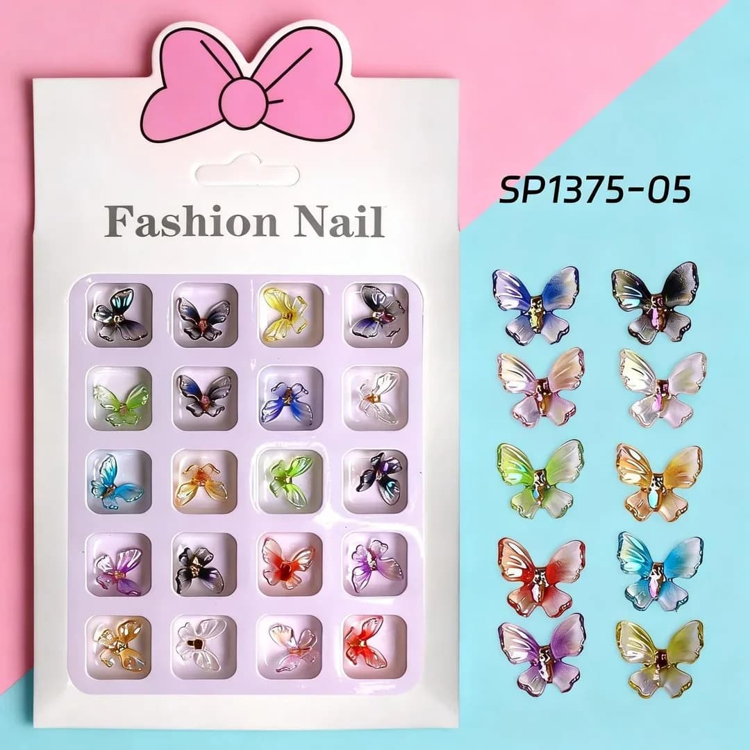 Decorazioni per Unghie Fai-da-Te, 20 Pezzi di Fiocchi 3D in Resina Lucida e Perlata, Accessori per Nail Art
