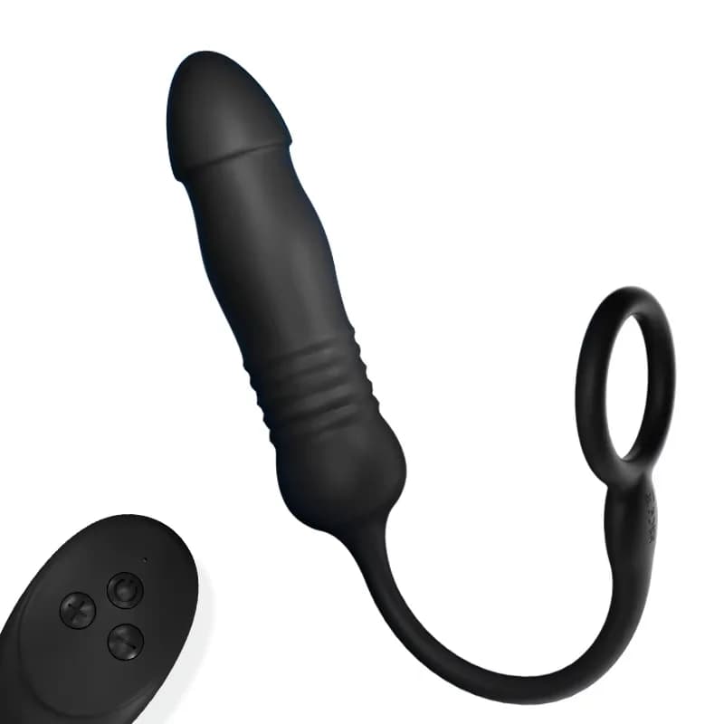 Telescopico vibratore anale butt plug massaggiatore della prostata maschile giocattolo adulto del sesso per gli uomini ritardo dell'eiaculazione pene anello del rubinetto telecomando