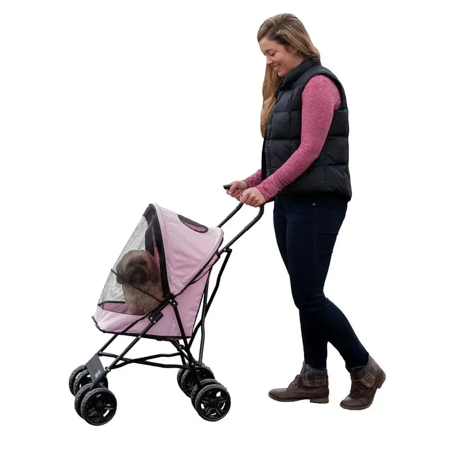 Passeggino Gear Travel Lite Plus, compatto, facile da piegare, nessun montaggio richiesto, ruote grandi per gatti e cani fino a 7 kg, leggero