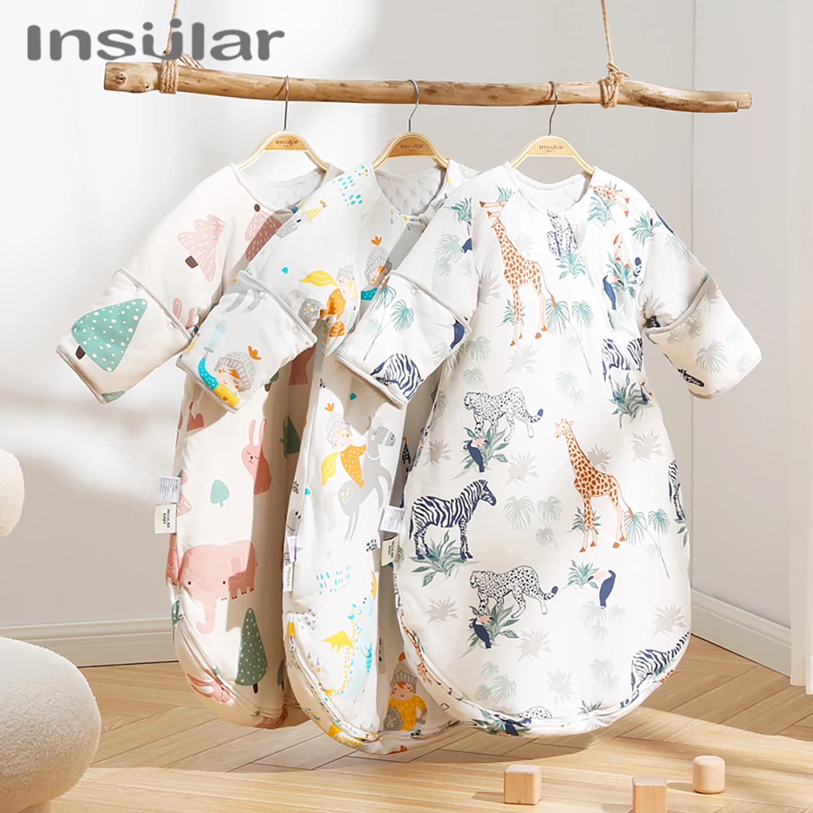 Children's sleeping bag with sleeves Cotton sleeping bag Children's sleeping bag Winter hot bag Sleeping sacs de couchage