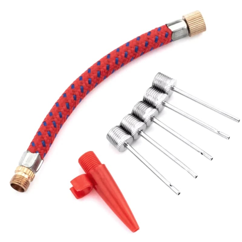 New 1 Set Inflating Needle Kits Needle Hose Sports Ball Basketball Football Volleyball Bike Tire Tube Inflator Kit Air Pump Tool