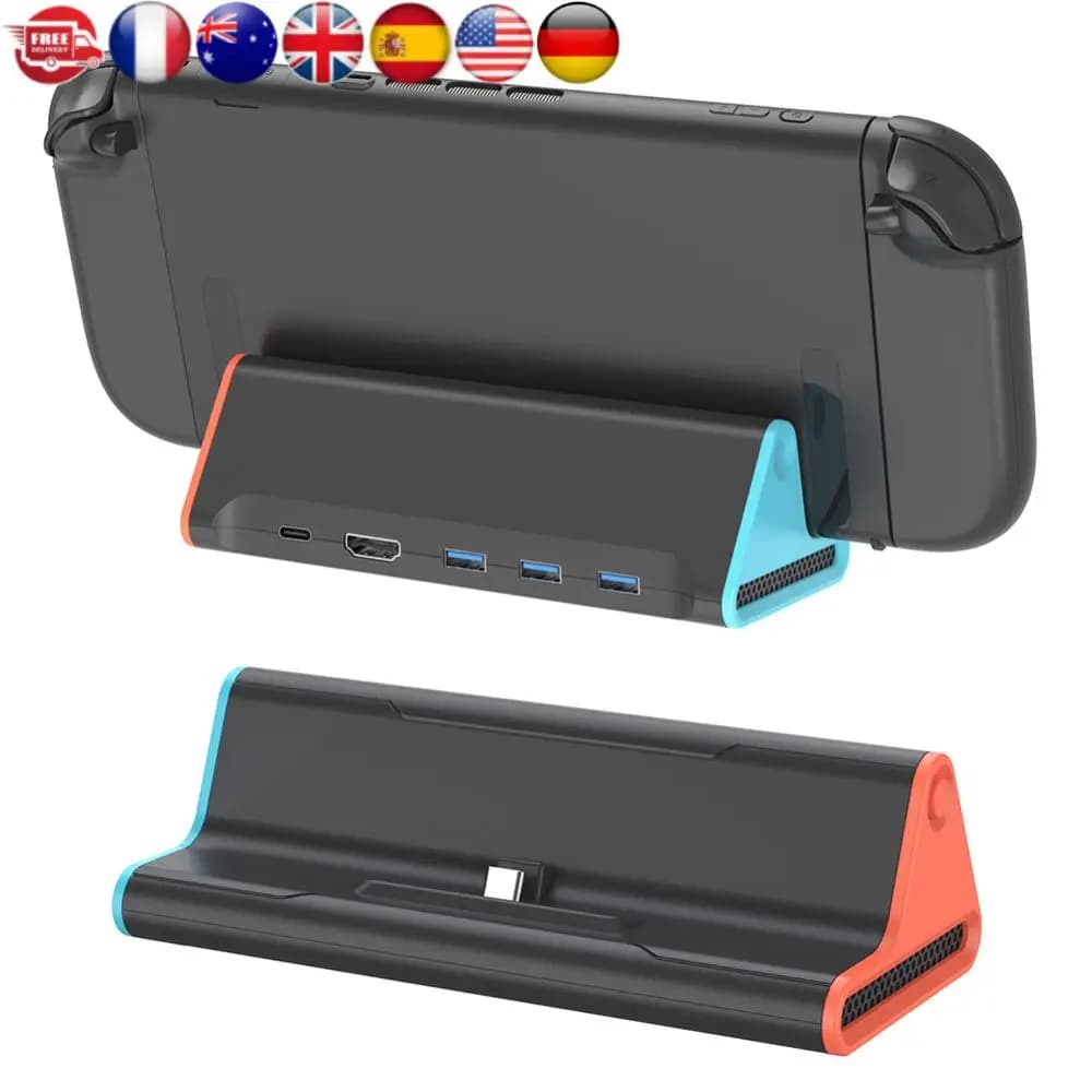 1/2PCS Switch 2 TV Dock Station 4K HDMI Type-C 100W Docking Station di ricarica con porte USB3.0 Console di gioco Stand Accessori