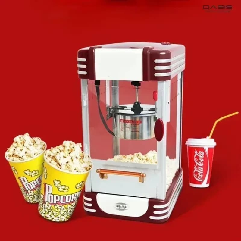 Macchina per popcorn - Automatica. Tutto in metallo. Sferico. Elettrico. Attrezzatura per snack per il tempo libero del teatro Robot da cucina Carrello per alimenti Palomitas