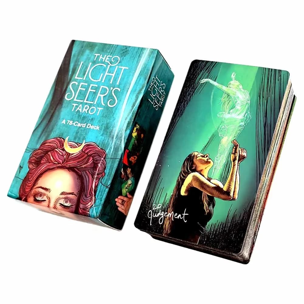 78pcs Light Prophet Tarot Cards 10.3×6cm English Oracle Card Divination Predicting the Future Board Game for Family & Party