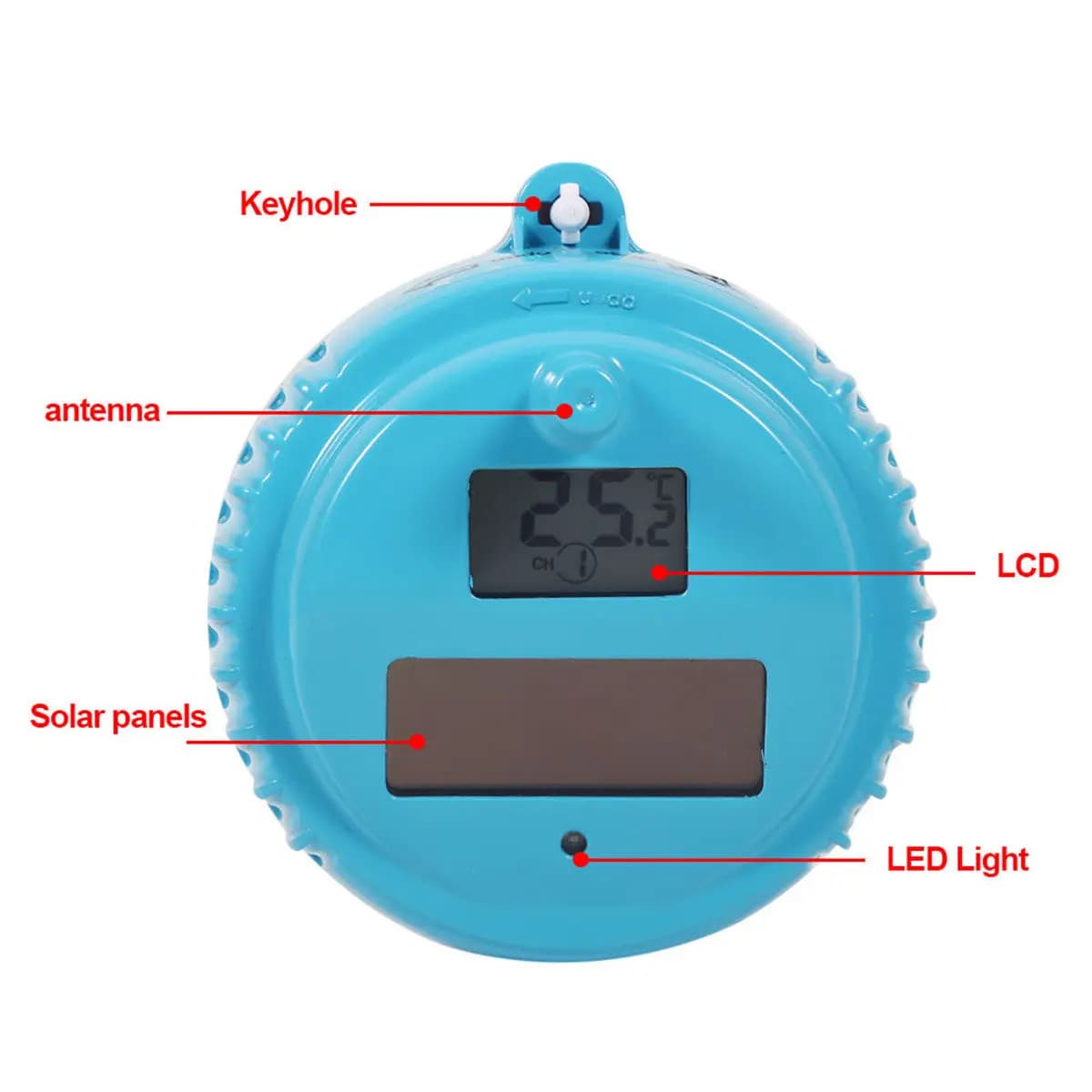 Termometro Digitale Wireless Galleggiante per Piscina e Spa, Monitor Impermeabile della Temperatura dell'Acqua con Sensore per Interni ed Esterni