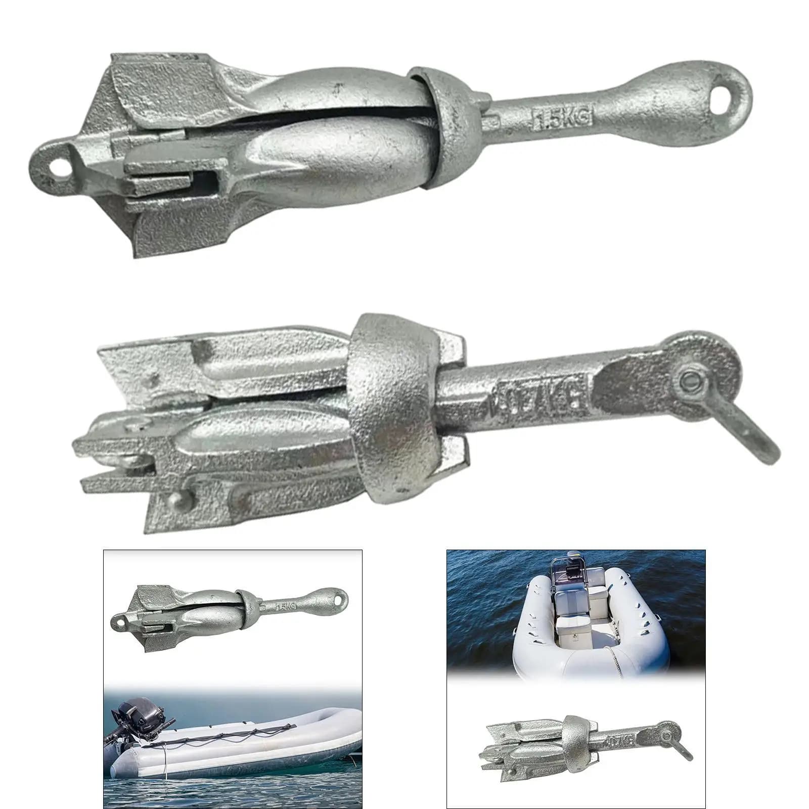Compact Foldable Marine Anchor Galvanized Steel for Jet Ski Speedboat Raft Canoe Anchoring
