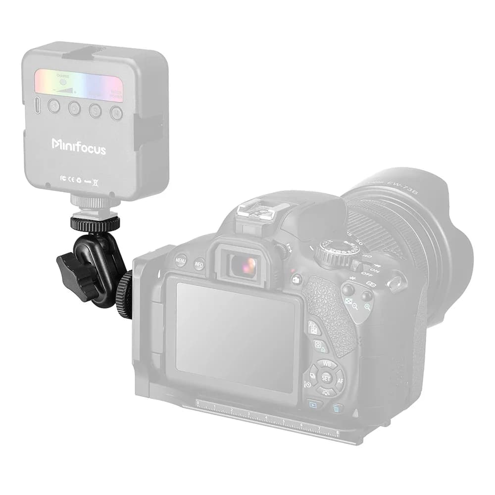 Braccio con Sfera da 15mm 360° ° Testa a Sfera Doppia Estensibile con Vite da 1/4'' per GoPro, Fotocamere DSLR, Monitor, Luci Video, Microfoni e Treppiedi