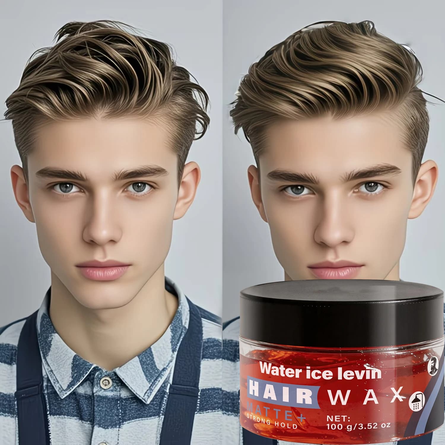 Men Matte Strong Hold Hair Styling Wax Pomade, Keratin Biotin Infused Smooth Long Lasting Hair Care Paste