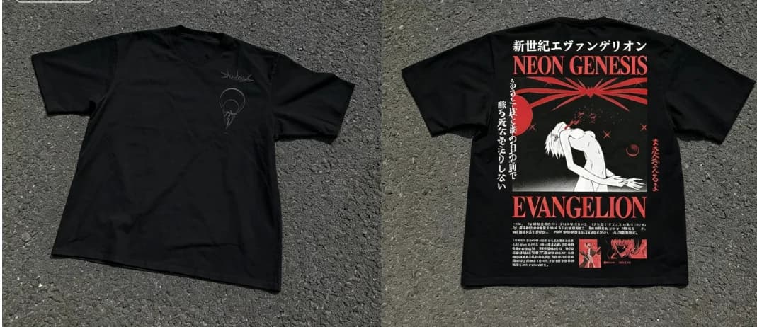 2026 new Neon Genesis Evangelion Third Impact Lilith Rei T-Shirt Heavyweight Baige Clothing Graphic Short Sleeve Shirt Men Women
