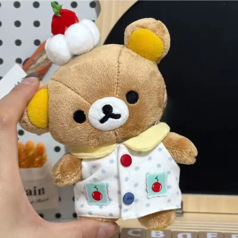 Portachiavi Peluche Anime Rilakkuma, Accessori Kawaii, Morbidi Giocattoli Imbottiti, Ciondolo Decorativo per Zaino, Regali di Compleanno